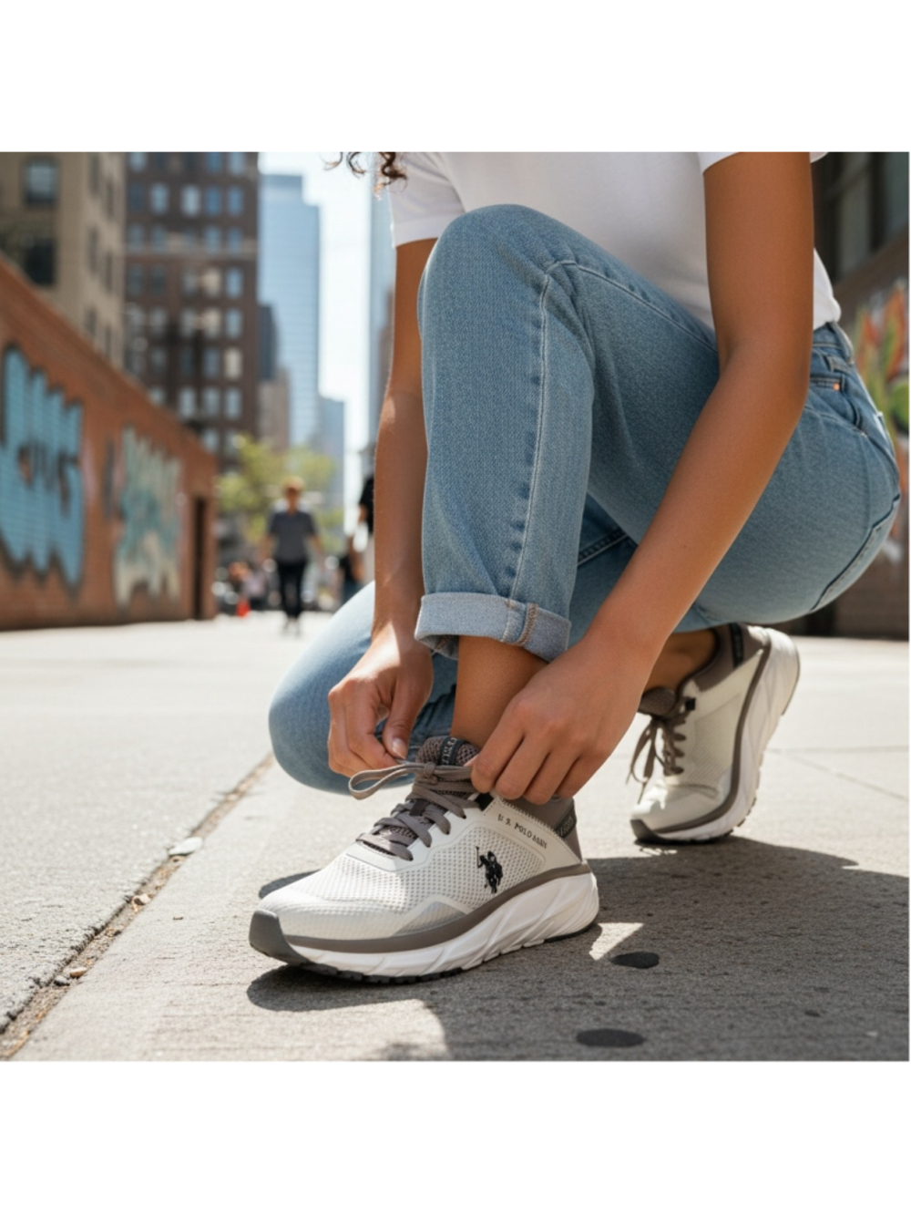 Women's U.S. Polo Assn. Sneakers White and Grey